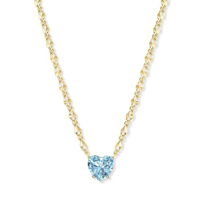 Aquamarine Heart Choker